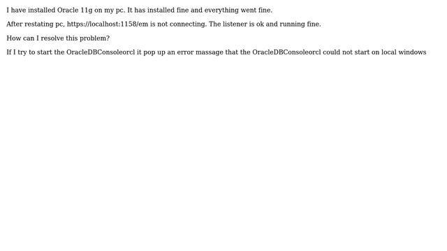 Databases: How to start Oracle enterprise manager on Windows 64 bits? смотреть онлайн