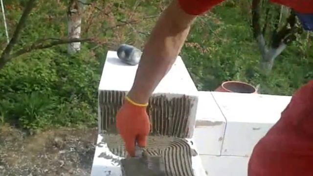 Кладка газоблока ч 1