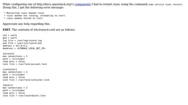 Ubuntu: rsync daemon failed to start смотреть онлайн