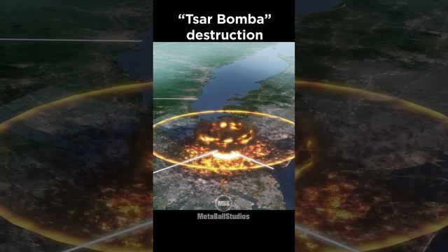 Tsar Bomba Destruction in perspective! ☢️🤯 смотреть онлайн