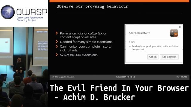 OWASP BeNeLux Day The evil friend in your browser by Achim D. Brucker смотреть онлайн