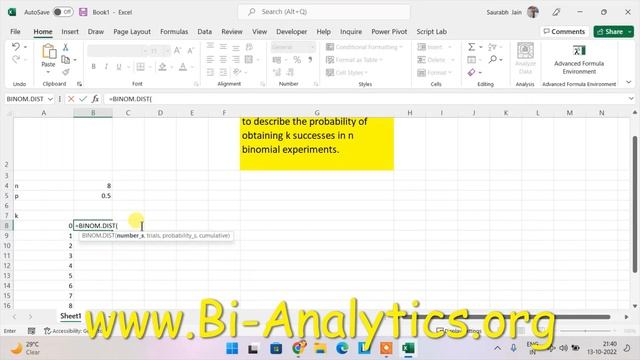 Plotting Binomial Distribution Chart in Excel смотреть онлайн