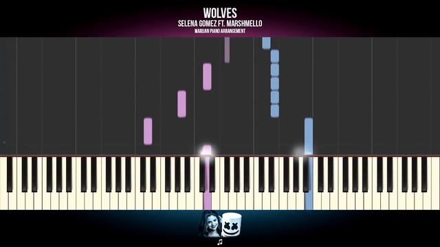 How To Play: Selena Gomez & Marshmello - Wolves | Piano Tutorial + Sheets смотреть онлайн