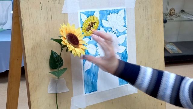 "Подсолнухи в подарок маме" МК преподавателя МБУ ДО ДШИ г.о. Отрадный Масениной И. С. смотреть онлайн