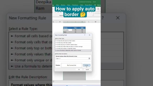How to apply auto border #conditional_formatting #excel #excelsolutions #exceltips смотреть онлайн
