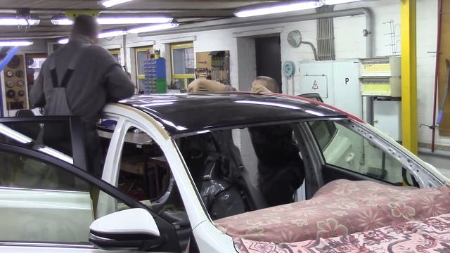 Кузовной ремонт. Тойота RAV4, замена кровли 2. Body repair. смотреть онлайн