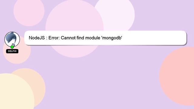 NodeJS : Error: Cannot find module 'mongodb' смотреть онлайн