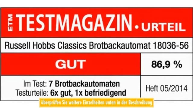 Russell Hobbs Classics 1803656 Brotbackautomat mit 12 Programmen wei смотреть онлайн