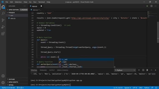 Create a Python Air Quality Console Application in One Video смотреть онлайн