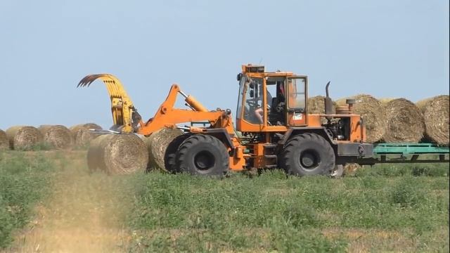 Заготовка силоса FS8060 / Погрузка тюков Амкодором. смотреть онлайн