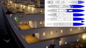 Титаник тонет в реальном времени, вместе с планом затопления палуб (устаревшее)