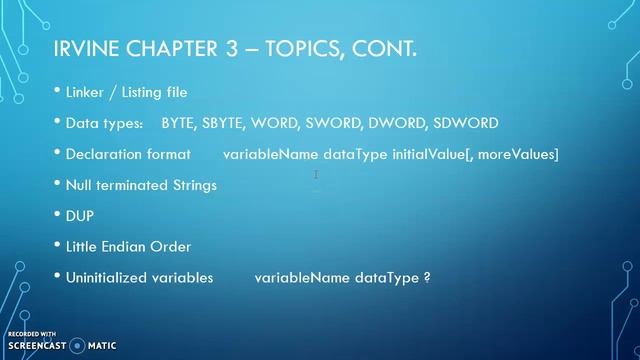 CSIT 256 Chapter Overview Irvine Ch 03 смотреть онлайн