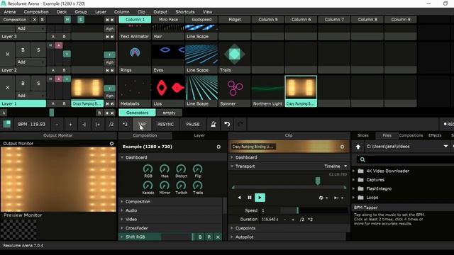 Resolume Arena : Tutorial Como Sincronizar o video com o audio (BPM Sync ) смотреть онлайн