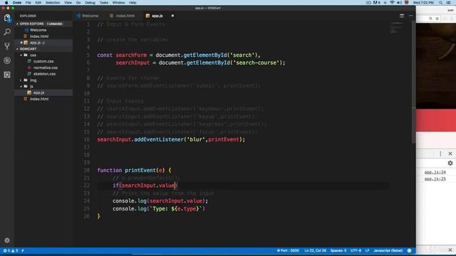 05 6 Input Form Events Part 2 смотреть онлайн