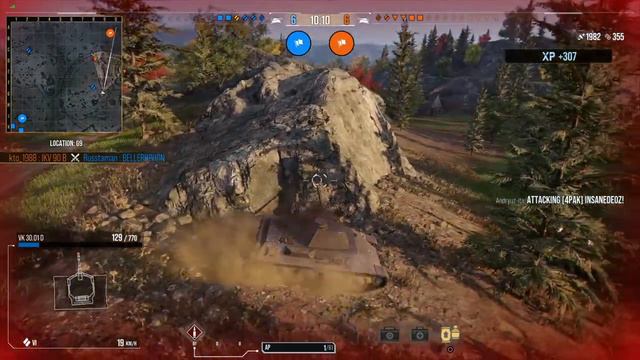 WOT CONSOLE PS4 / VK 30.01 D / Gameplay смотреть онлайн
