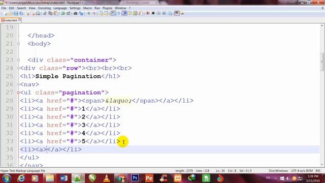 bootstrap-39-pagination in bootstrap part-1 смотреть онлайн