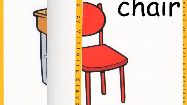 In The Classroom. Learning Words With Kids (teacher, Desk, Chair, Book, Door)
