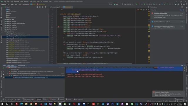 solution error: cannot find symbol settings.setAppCacheEnabled(true); смотреть онлайн