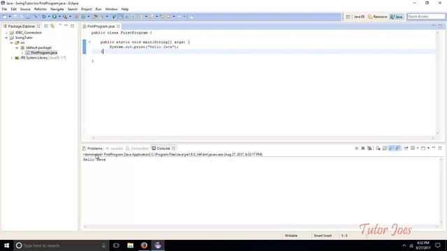 Hello Java Program in Eclipse in Tamil смотреть онлайн