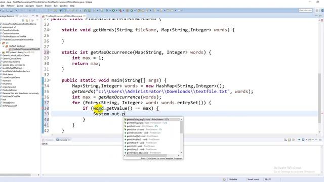 Find Maximum Occurrence of Words from Text File in Java смотреть онлайн