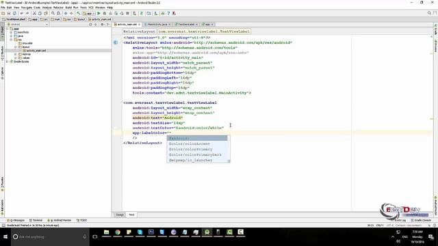 Android Studio Tutorial - Label TextView смотреть онлайн