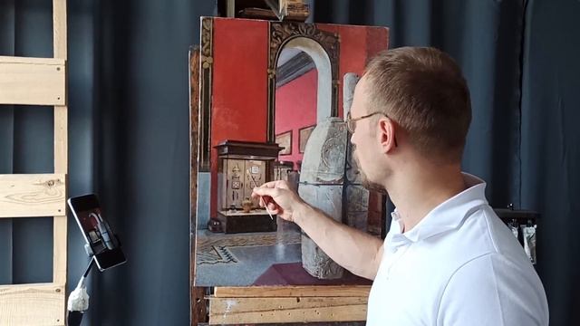 Видеоурок по технике живописи маслом / Video-lesson on oil painting in progress смотреть онлайн