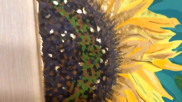 Половинка Солнца| Подсолнух 🌻 | Интерьерная картина с золотой поталью Обзор смотреть онлайн