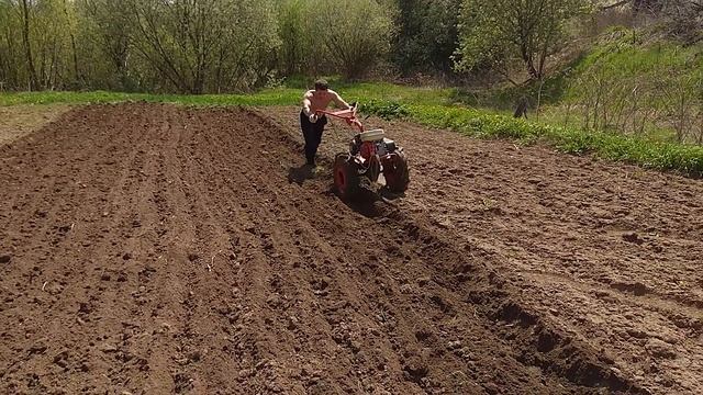 ?ВСПАШКА ВЕСЕННЯЯ ?МОТОБЛОКОМ. Четыре участка за день. ?Мотоблок АГАТ.