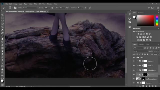 Making a witch design using PHOTOSHOP!. explaining the PROCESS. смотреть онлайн