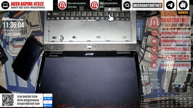 TUTORIAL CARA GANTI SSD SATA LAPTOP ACER ASPIRE 4732Z смотреть онлайн