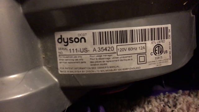 Dyson DC07 Low Reach Upright Vacuum смотреть онлайн