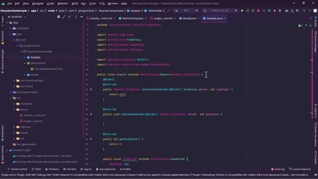 Recycler View in Android - Java смотреть онлайн