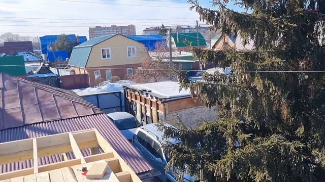 СТРОЙКА КАРКАСНОГО ДОМА. Приехали дифицитные гвозди. Доделал лаги балкона. смотреть онлайн
