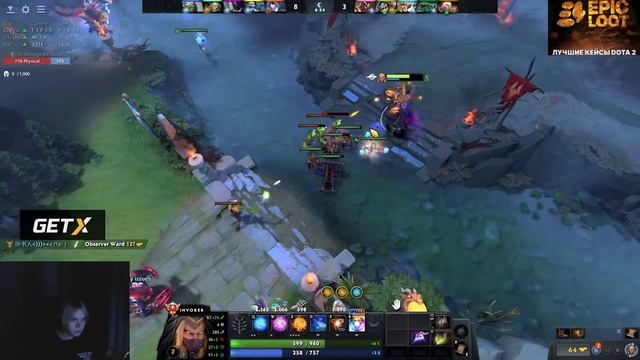 ИНБОССИК ПОТЕЕТ 1x9 ПРОТИВ БУСТЕРА НА ЛИКАНЕ НА 7К ММР! | 30 LVL INVOKER | INBOSSIK DOTA STREAM