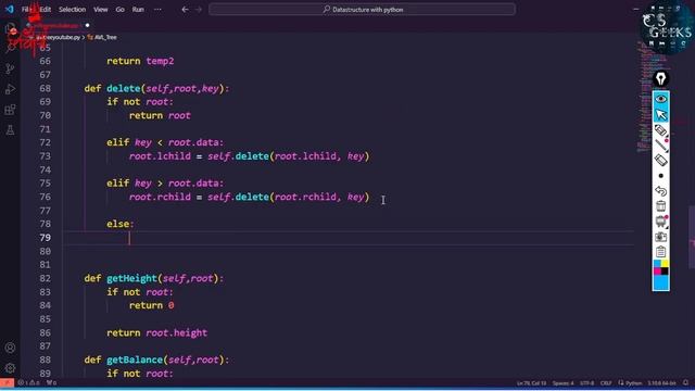 Python DSA Class #50:--Code For Deleting A Node in AVL Tree (Part 1) || Build Logic смотреть онлайн