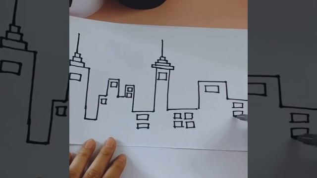 как нарисовать высокие дома? смотреть онлайн