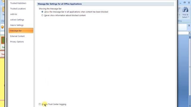 Excel Settings for MS Office 2007 смотреть онлайн