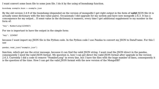 Conversion of the bsonfile with two different outputs смотреть онлайн