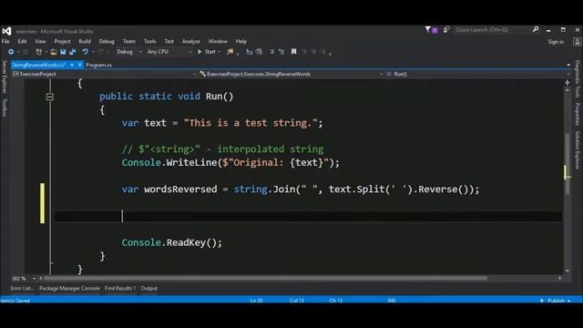 string reverse words in c# смотреть онлайн