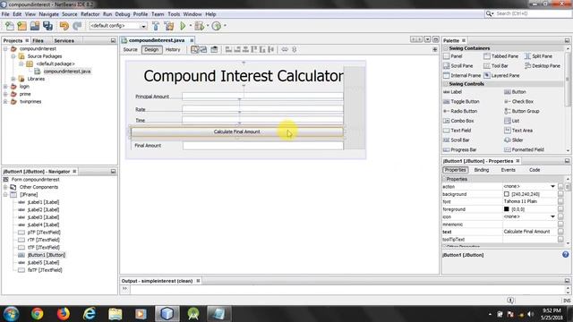 Java program for beginners | Compound interest calculator | Netbeans Ide 8.2 смотреть онлайн