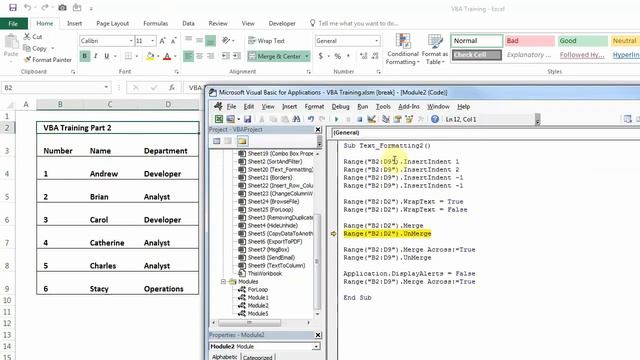 Excel VBA - Change Text Alignment (Part 2) смотреть онлайн