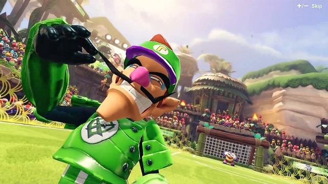 Mario Strikers Battle League Waluigi Wario Pauline and Rosalina Gameplay at Jungle Retreat смотреть онлайн