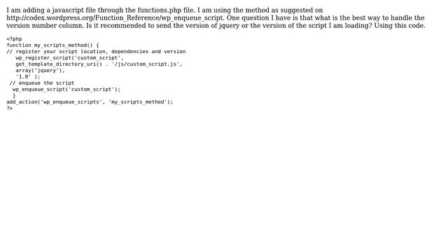 Wordpress: loading custom.js file after jquery is loaded смотреть онлайн