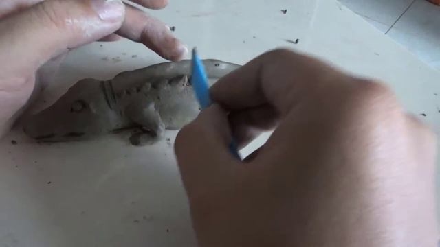 DIY How to make a crocodile out of clay - CLAY SCULPTURE ART EASY смотреть онлайн