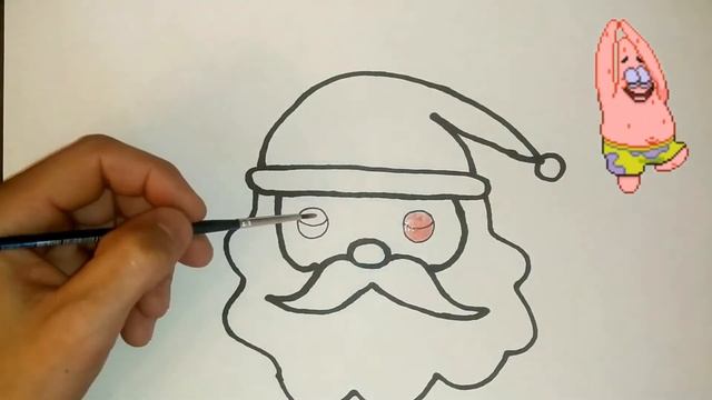 how to draw santa claus face | как нарисовать лицо деда мороза смотреть онлайн