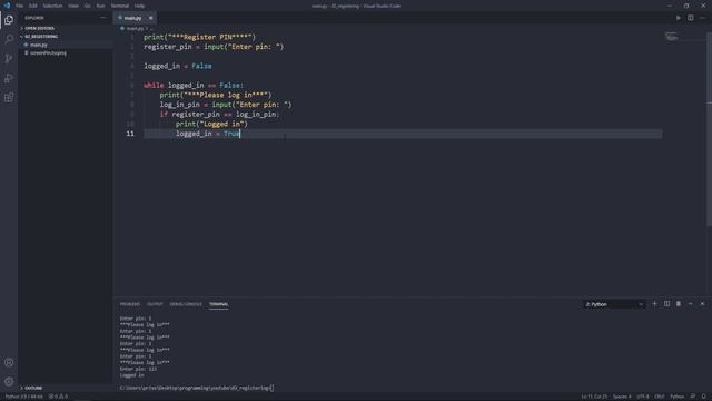 Learn Python by example | PIN register and log in смотреть онлайн