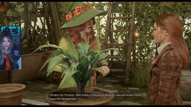 Весёлый профессор Чесноук обучает пересадке Мандрагоры в Hogwarts Legacy! смотреть онлайн