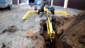 Самодельный Мини экскаватор +прицепной на колесах