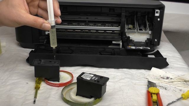 Принтер засох намертво. Промывка и восстановление картриджей Canon PG-440/445 и CL-441/446 смотреть онлайн